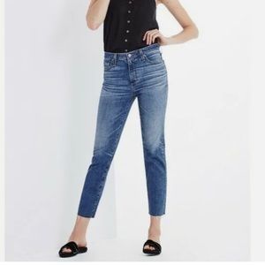 AG high rise straight crop jeans